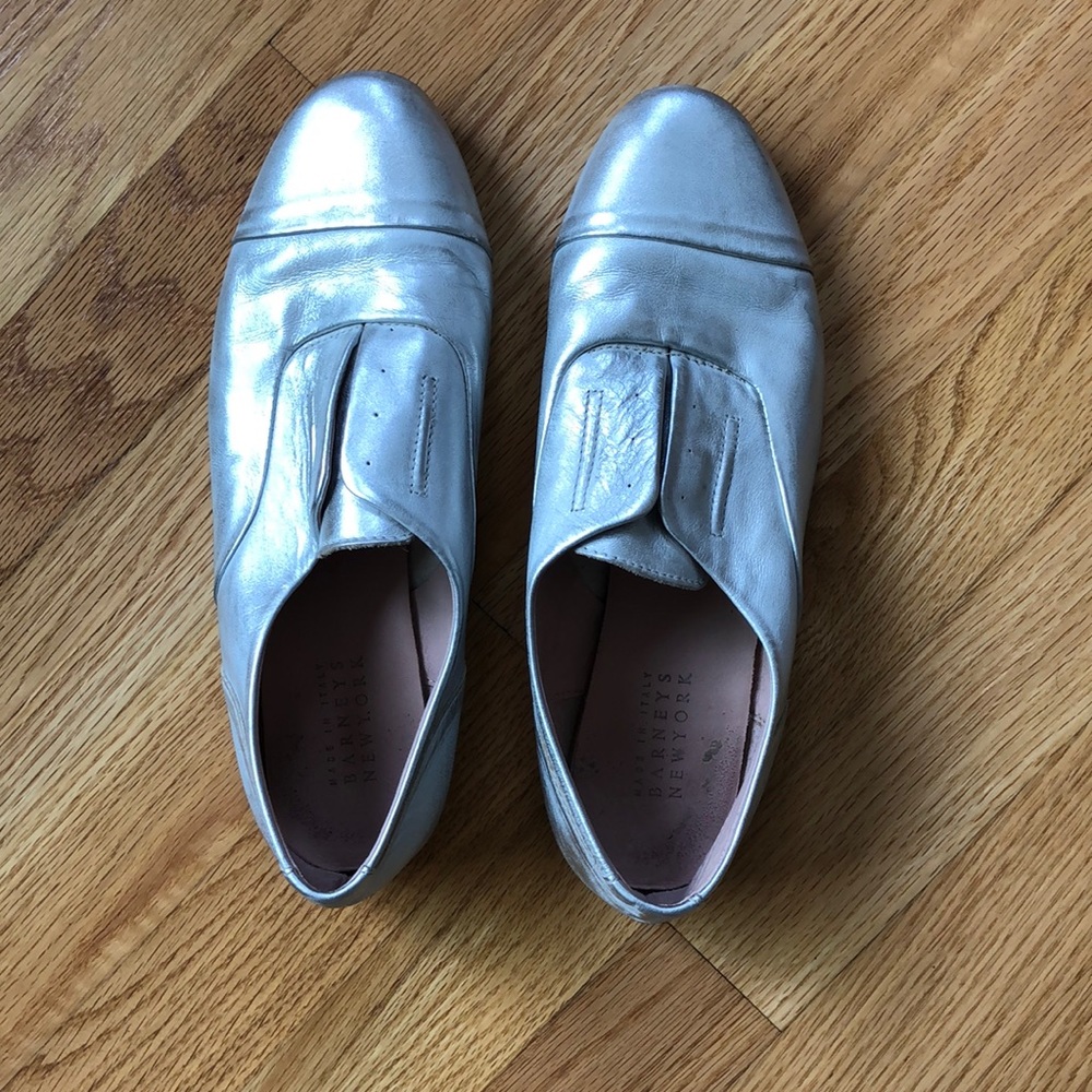 Barney’s New York metallic flats